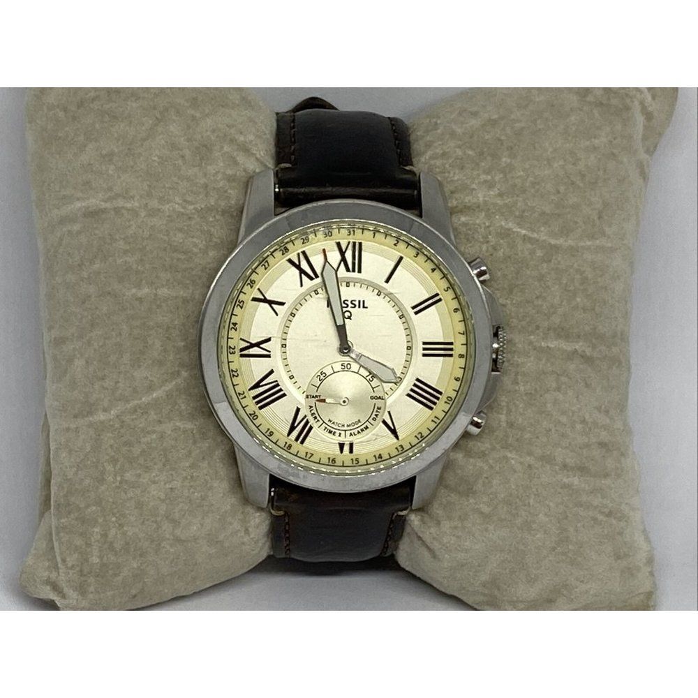 Fossil FTW1118 Men's Brown Leather Analog White Di